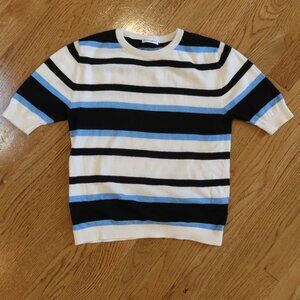 DOLCE and GABBANA kids sweater knit short sleeve stripe pullover white black 7